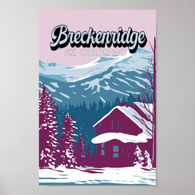 Breckenridge Colorado Winter Art Vintage Poster (Front)