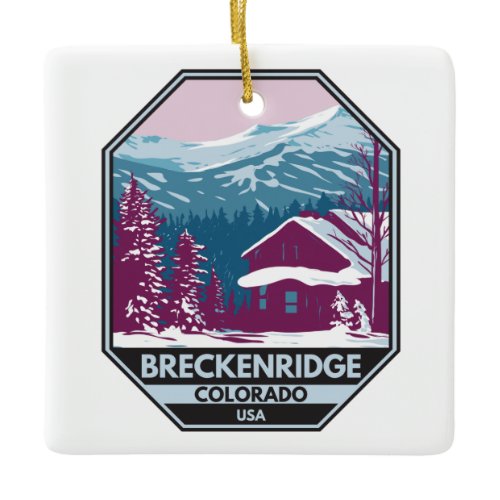 Breckenridge Colorado Winter Ski Area Ceramic Ornament