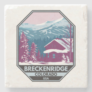 Breckenridge Colorado Winter Ski Area Stone Coaster