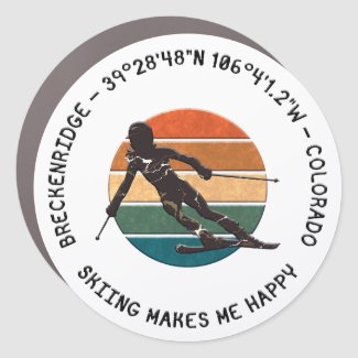 Breckenridge, Colorado - Woman Skier, Black Text