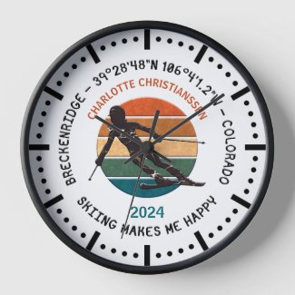 Breckenridge, Colorado - Woman Skier, Black Text