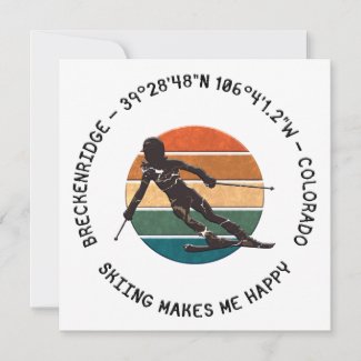 Breckenridge, Colorado - Woman Skier, Black Text