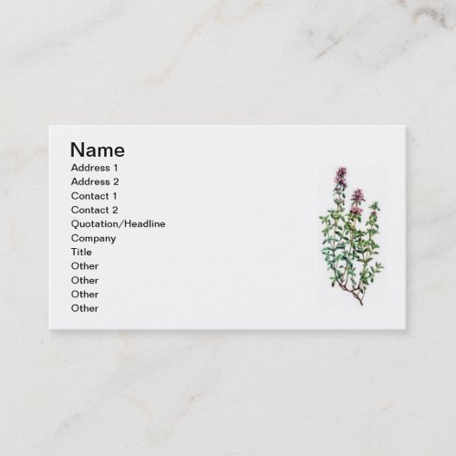 breckland thyme business card