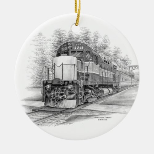 Brecksville Station Train CVNP Ceramic Ornament