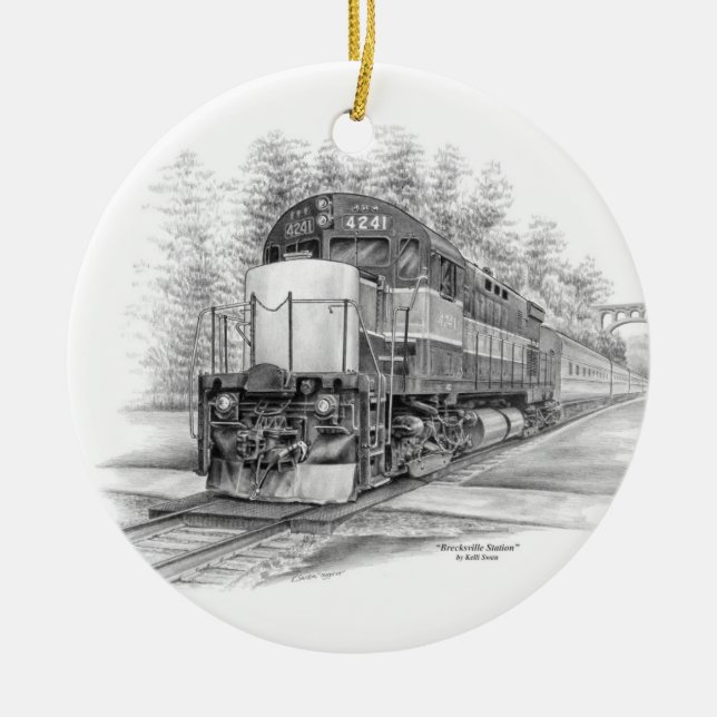 Brecksville Station Train (CVNP) Ceramic Ornament (Front)