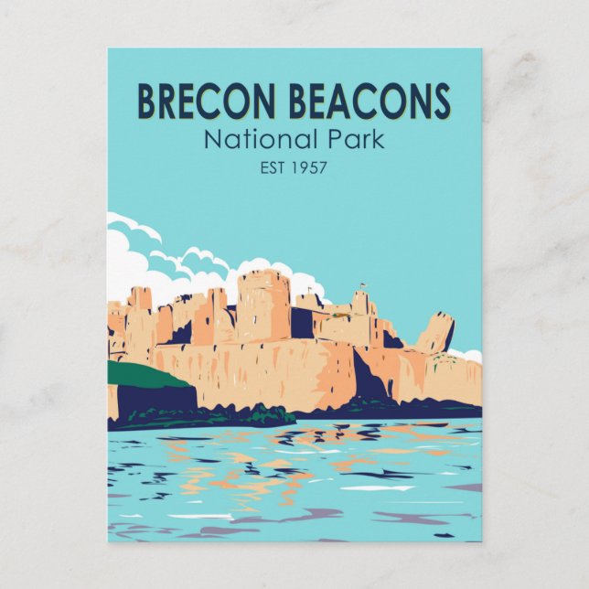 Brecon Beacons National Park Caerphilly Castle Postcard (Front)