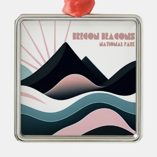 Brecon Beacons National Park Colored Hills Metal Ornament