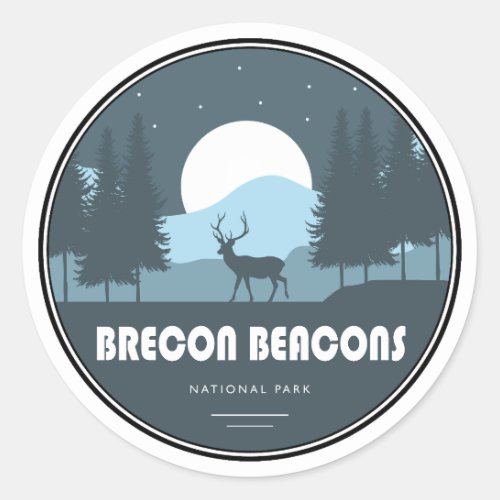 Brecon Beacons National Park Deer Classic Round Sticker
