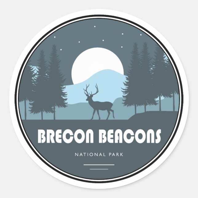 Brecon Beacons National Park Deer Classic Round Sticker (Front)