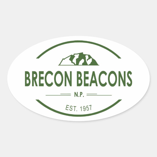 Brecon Beacons National Park Oval Sticker (Front)