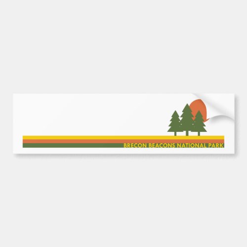 Brecon Beacons National Park Pine Trees Sun Bumper Sticker