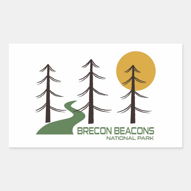 Brecon Beacons National Park Trail Rectangular Sticker (Front)
