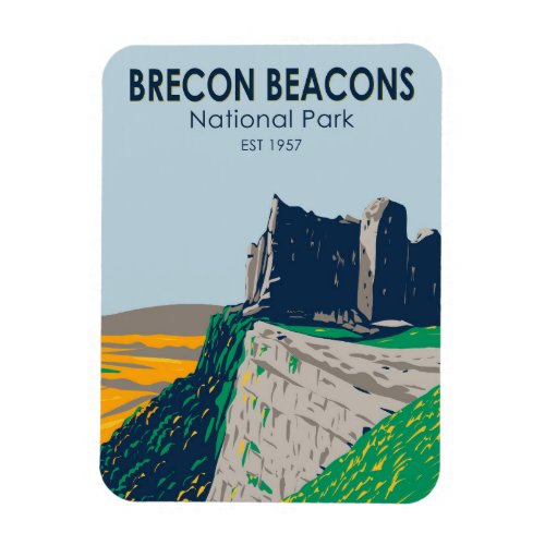Brecon Beacons National Park Wales Vintage Magnet