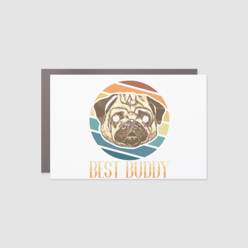 Breed Retro Pug Vintage Paw Pet Puppy Dog Lover  Car Magnet