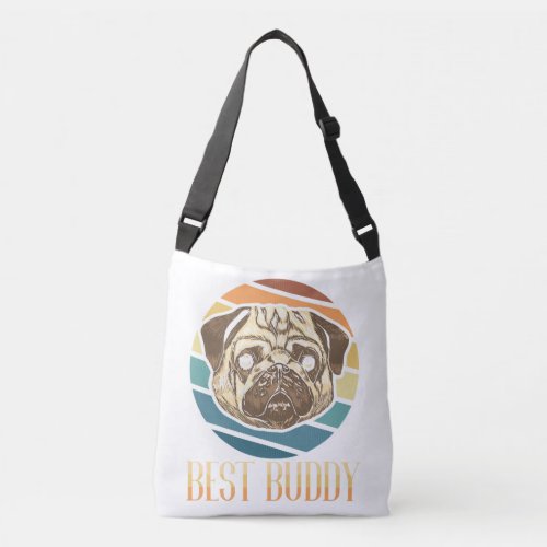 Breed Retro Pug Vintage Paw Pet Puppy Dog Lover  Crossbody Bag