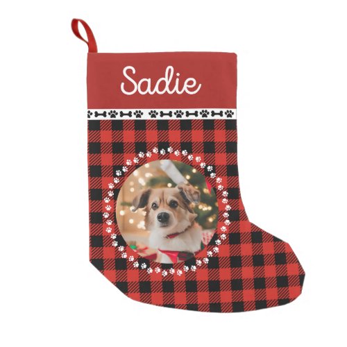 Breed_Specific Doggie matching Family cute paw red Small Christmas Stocking