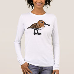 Spoon-billed Sandpiper breeding Women's Bella+Canvas Long Sleeve T-Shirt