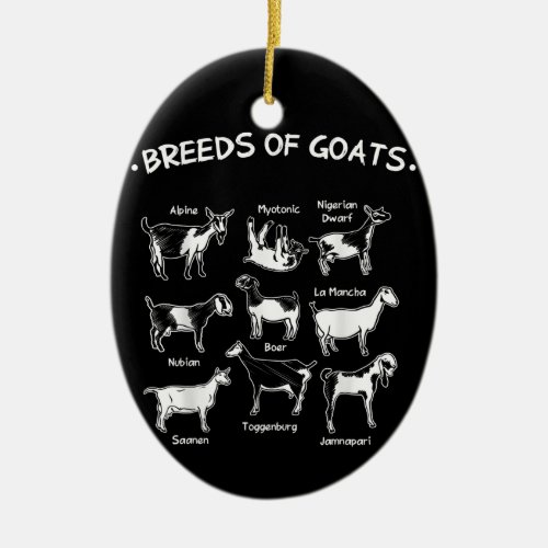 Breeds Of Goats Farmer Goat Gift Ceramic Ornament