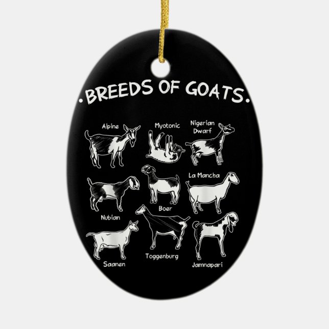 Breeds Of Goats Farmer Goat Gift Ceramic Ornament (Front)