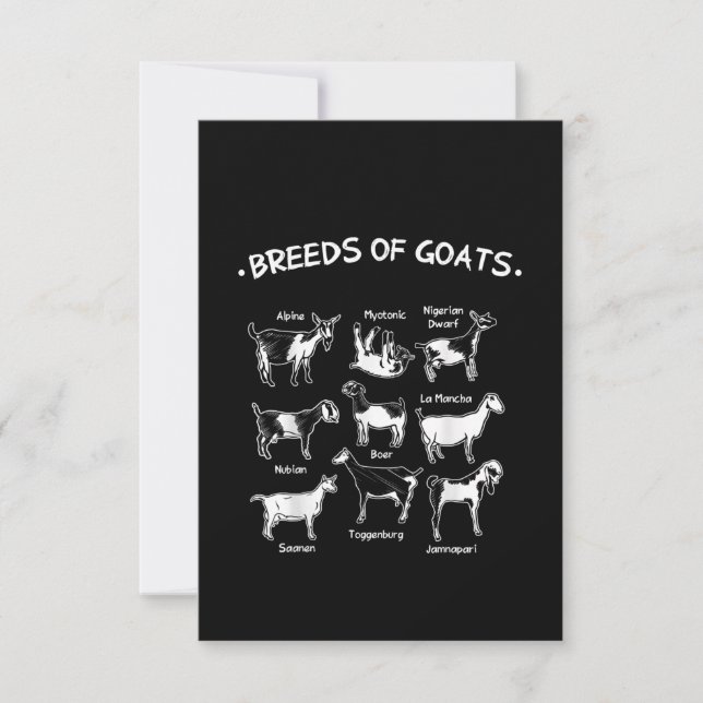 Breeds Of Goats Farmer Goat Gift Thank You Card (Front)