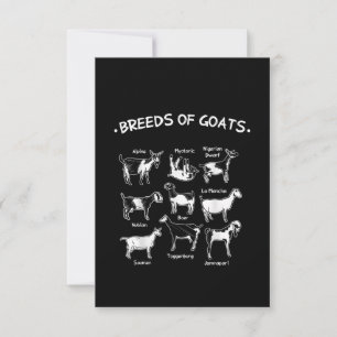 Breeds Of Goats Farmer Goat Gift Thank You Card