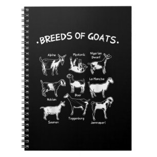 Breeds Of Goats Farmer Women Goat Notebook