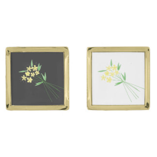 "Breeze in Bloom" – Hand-Drawn Floral Cufflinks