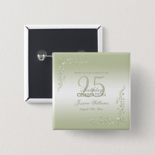 Breezeway Decoration 25th Birthday   Button (Front & Back)