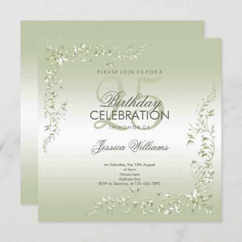 Breezeway Decoration 25th Birthday Invitation