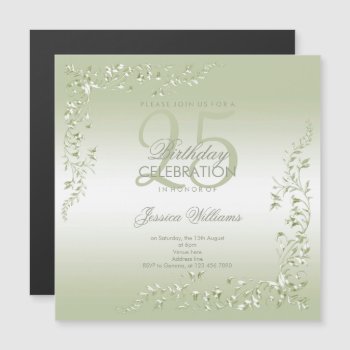Breezeway Decoration 25th Birthday Magnetic Invitation by Sarah_Designs at Zazzle