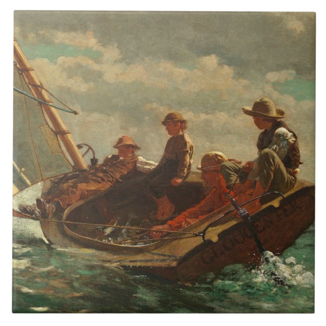 Breezing Up (A Fair Wind) 1873-76 Tile (Front)