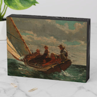 Breezing Up (A Fair Wind)-Winslow Homer Wooden Box Sign