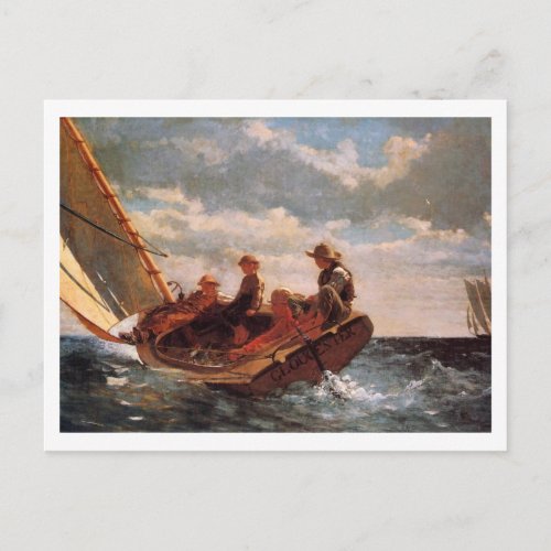 Breezing Up Winslow Homer Postcard