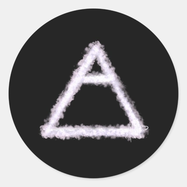 Breezy Air Element Alchemy Symbol Classic Round Sticker (Front)