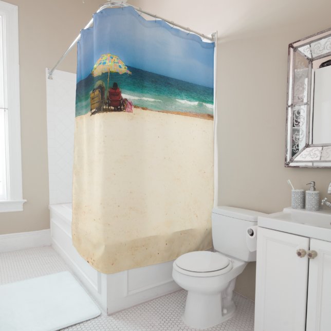 Breezy Day at the Beach Shower Curtain (In Situ)