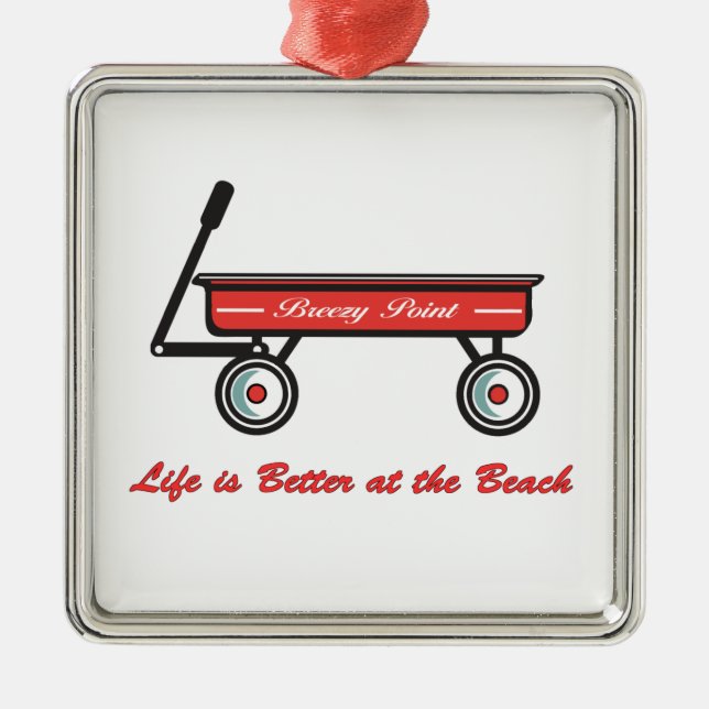 Breezy Point Little Red Wagon Ornament (Front)