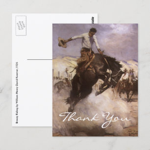 Breezy Riding by WHD Koerner, Vintage Cowboys Postcard