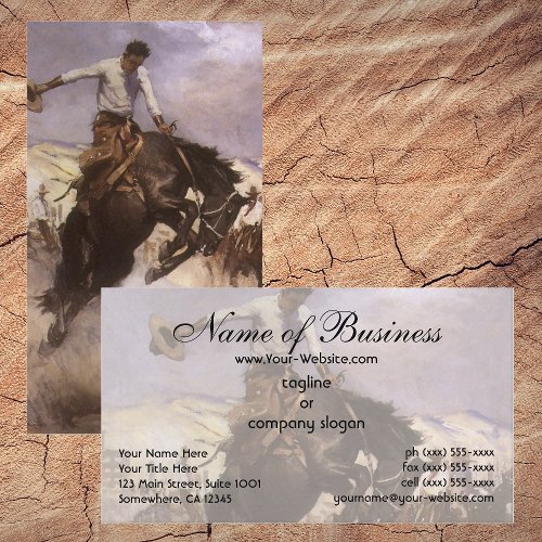 Breezy Riding by WHD Koerner Vintage Rodeo Cowboy Business Card