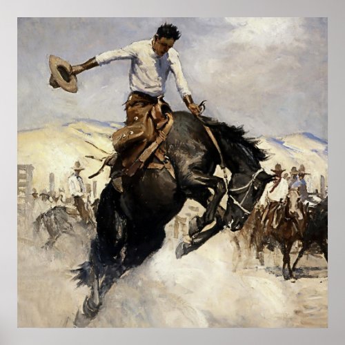 Breezy Riding Western Art by WHD Koerner Poster