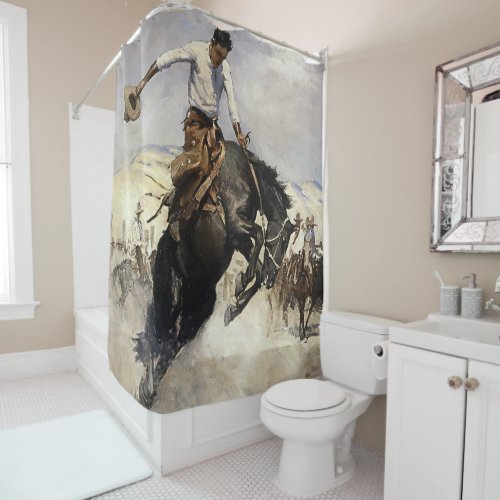 Breezy Riding Western Art by WHD Koerner Shower Curtain