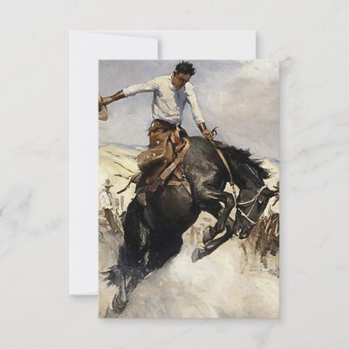 Breezy Riding Western Art by WHD Koerner Thank You Card