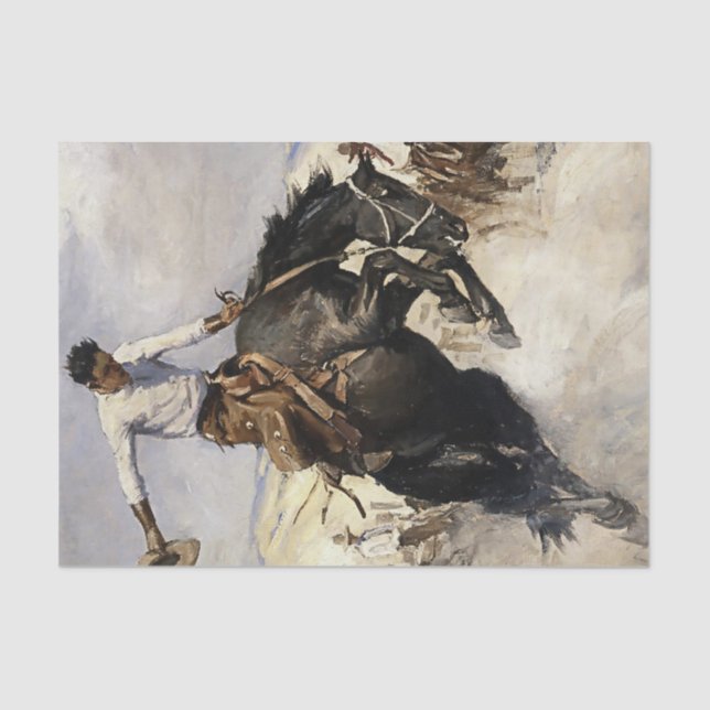 “Breezy Riding” Western Art by WHD Koerner Tissue Paper (Front)