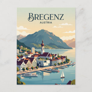 Bregenz Skyline Austria Postcard