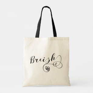 Breizh Flag in Heart, Brittany, Breton Language Tote Bag