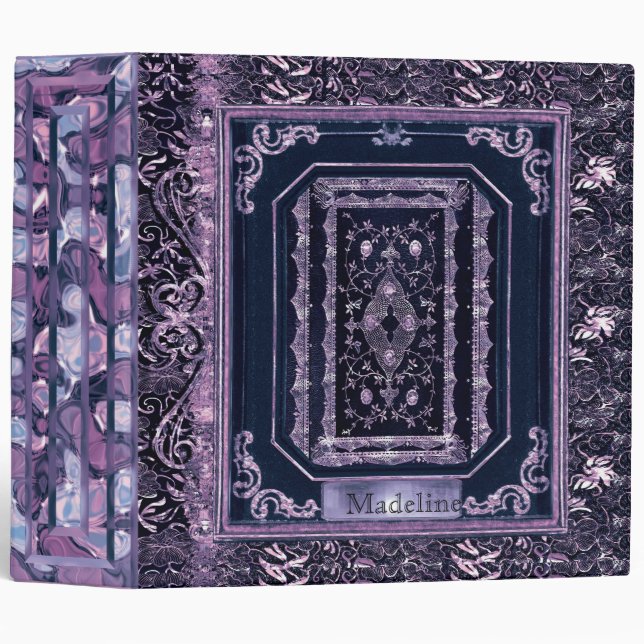 Brekanridge Bloom Elegant Monogram 3 Ring Binder (Front/Spine)