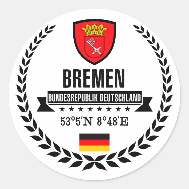 Bremen Classic Round Sticker (Front)