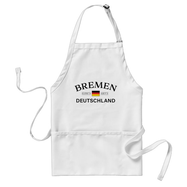 Bremen Deutschland Coordinates German Adult Apron (Front)