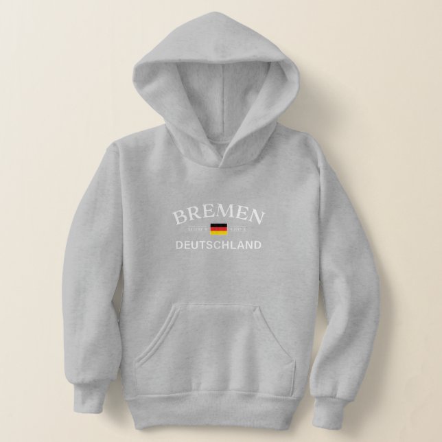 Bremen Deutschland Coordinates German Kids Hoodie (Laydown)