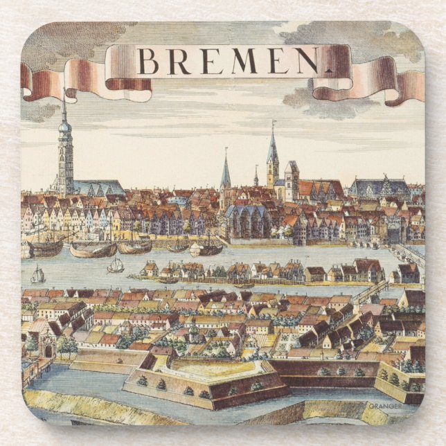 Bremen, Germany, 1719 Beverage Coaster (Front)