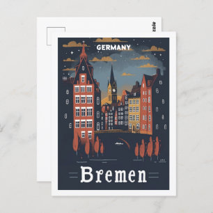 Bremen Germany Vintage Famous Travel Place Postcard
